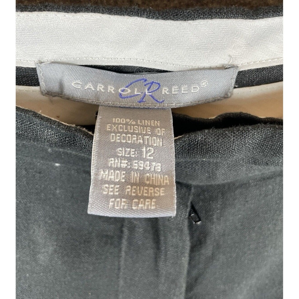 Capri Linen Pants Women's Embroidered‎ Size 12 Carroll Reed - Picture 2 of 7